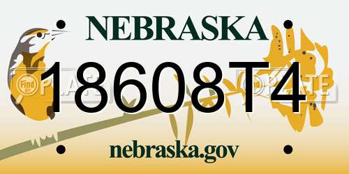 18608T4 Nebraska License Plate