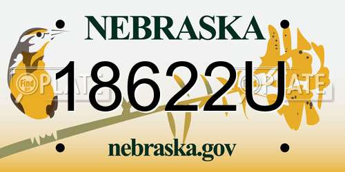 18622U Nebraska License Plate