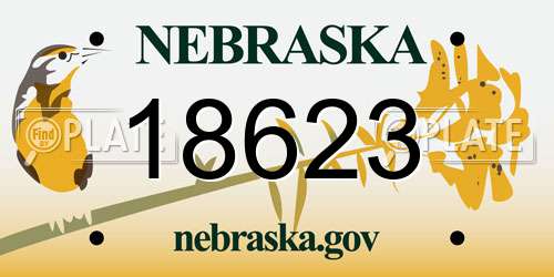 18623 Nebraska License Plate