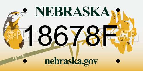 18678F Nebraska License Plate