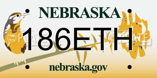 186ETH Nebraska License Plate