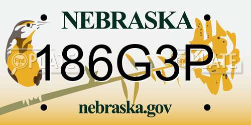 186G3P Nebraska License Plate