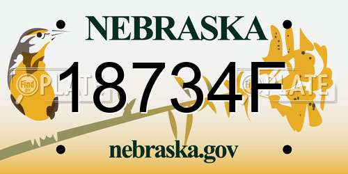 18734F Nebraska License Plate