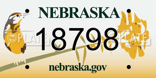 18798 Nebraska License Plate