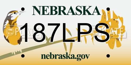 187LPS Nebraska License Plate