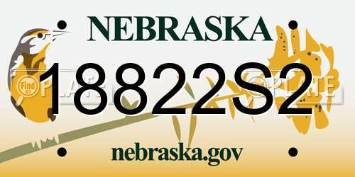 18822S2 Nebraska License Plate