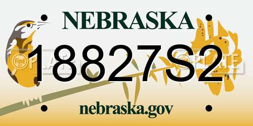18827S2 Nebraska License Plate