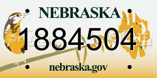 1884504 Nebraska License Plate