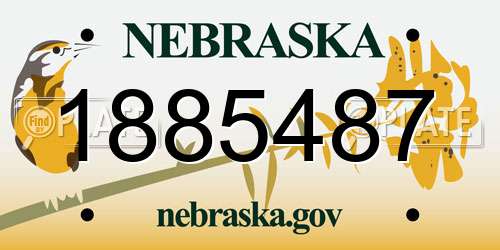 1885487 Nebraska License Plate