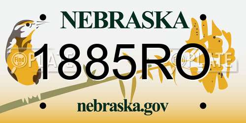 1885RO Nebraska License Plate