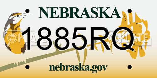 1885RQ Nebraska License Plate