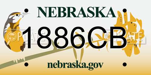 1886CB Nebraska License Plate