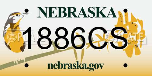1886CS Nebraska License Plate