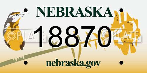 18870 Nebraska License Plate