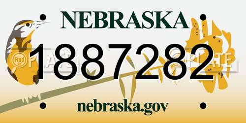 1887282 Nebraska License Plate