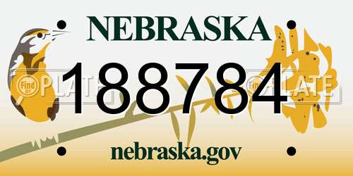 188784 Nebraska License Plate