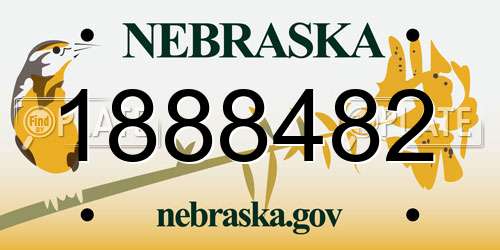 1888482 Nebraska License Plate