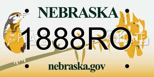1888RO Nebraska License Plate