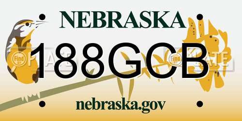 188GCB Nebraska License Plate