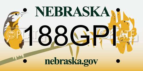 188GPI Nebraska License Plate