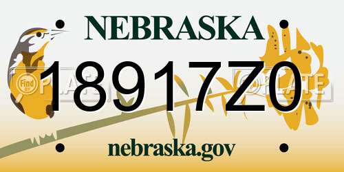 18917Z0 Nebraska License Plate