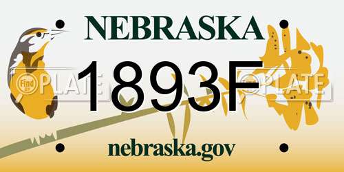 1893F Nebraska License Plate