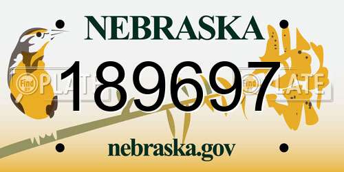 189697 Nebraska License Plate
