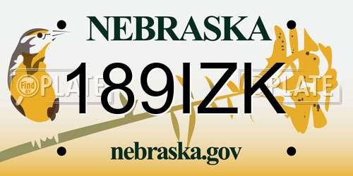 189IZK Nebraska License Plate