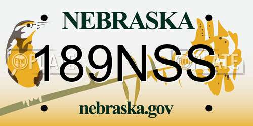189NSS Nebraska License Plate