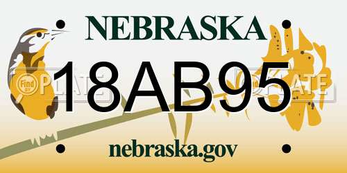 18AB95 Nebraska License Plate