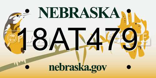 18AT479 Nebraska License Plate