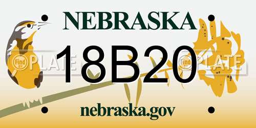 18B20 Nebraska License Plate