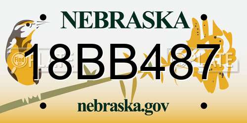 18BB487 Nebraska License Plate