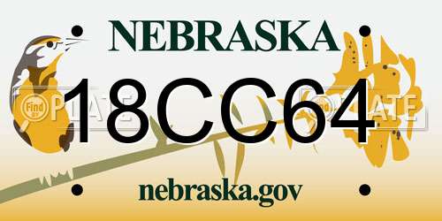 18CC64 Nebraska License Plate