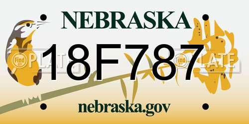 18F787 Nebraska License Plate