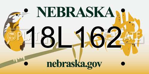 18L162 Nebraska License Plate