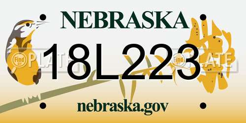 18L223 Nebraska License Plate