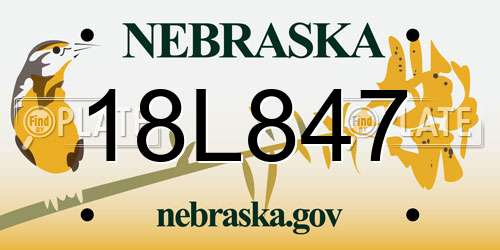 18L847 Nebraska License Plate
