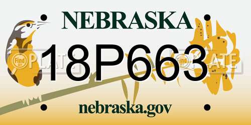 18P663 Nebraska License Plate
