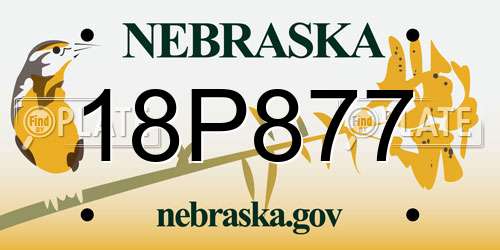 18P877 Nebraska License Plate