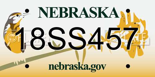 18SS457 Nebraska License Plate