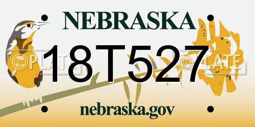 18T527 Nebraska License Plate