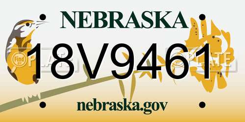 18V9461 Nebraska License Plate
