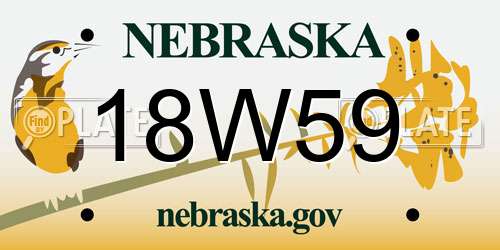 18W59 Nebraska License Plate