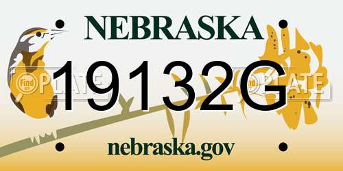 19132G Nebraska License Plate