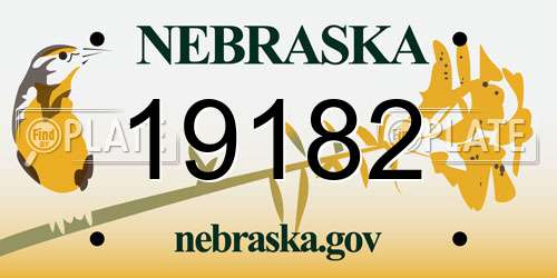 19182 Nebraska License Plate