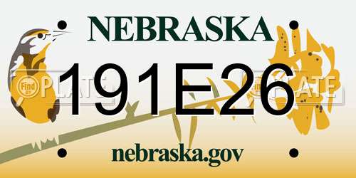 191E26 Nebraska License Plate