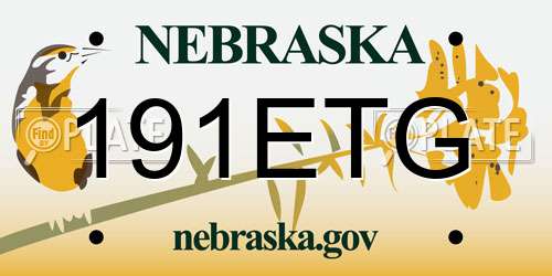 191ETG Nebraska License Plate
