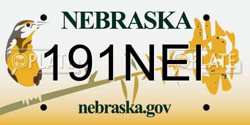 191NEI Nebraska License Plate
