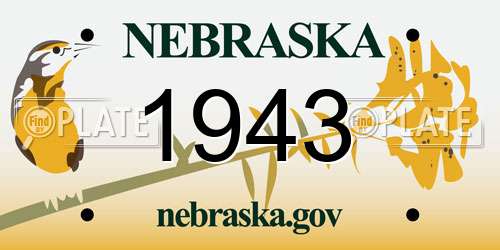 1943 Nebraska License Plate